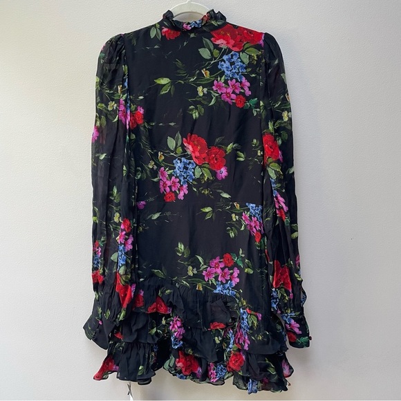 NWT Yumi Kim Marquis Dress In It's Magic Black Chiffon Floral Size Medium - Picture 7 of 9